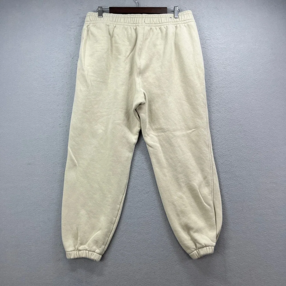 Champion Jogger Sweatpants Mens L Cream Fleece Elastic Sweats Casual Athleisure